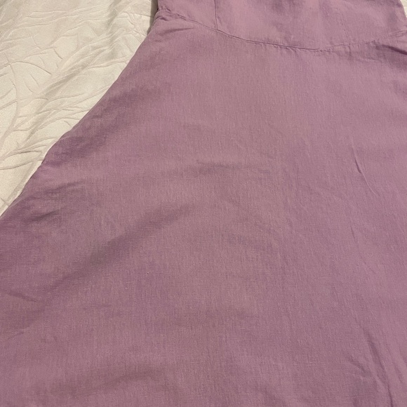 ZARA Lavender Linen Blend Mini Dress – Size S | Summer Tie-Strap Dress - Picture 5 of 8